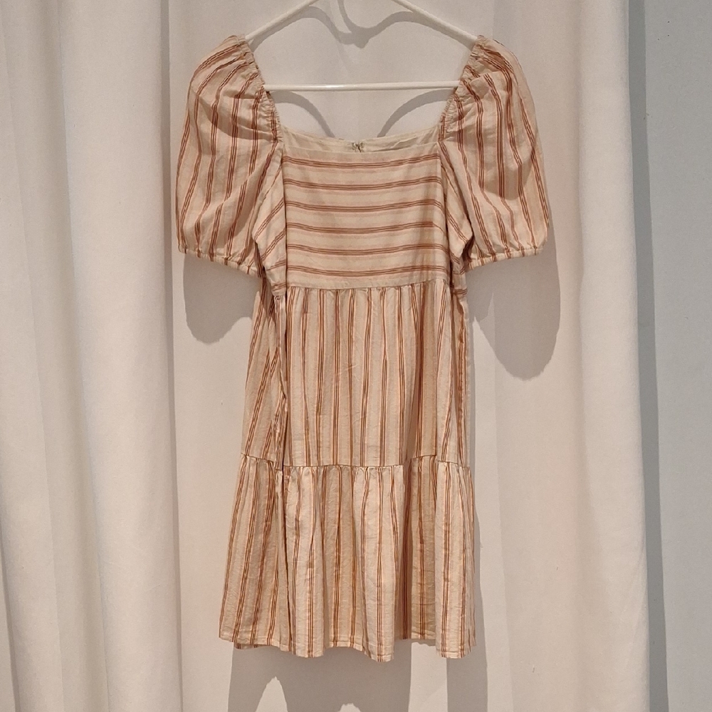 Loft Striped Cotton Babydoll Dress Size 4P, NWT